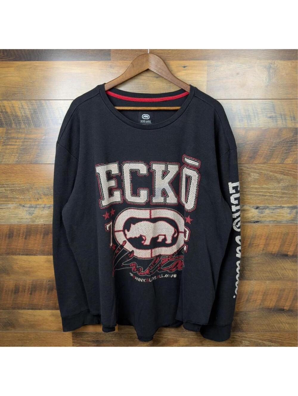 Ecko Unltd Y2K Thermal Long Sleeve Shirt 3XL Rhino Graphic Streetwear